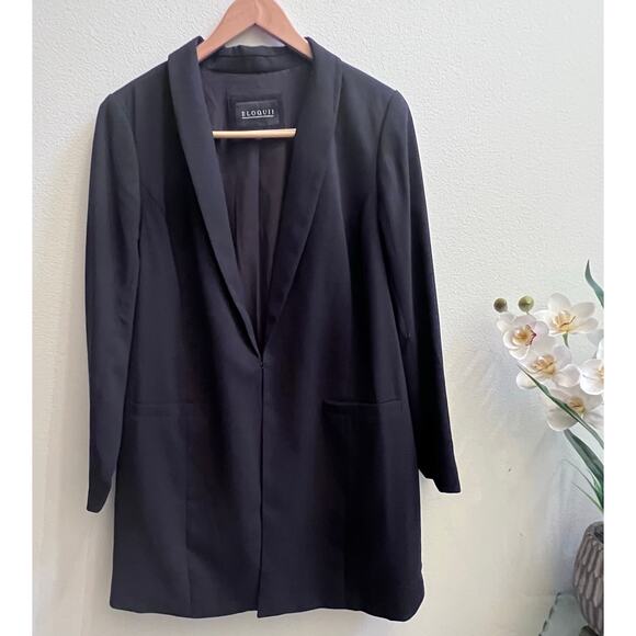 Eloquii Women's Plus Size Black Blazer Cardigan One Button Size 16 Career - Picture 1 of 7